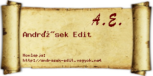 Andrásek Edit névjegykártya